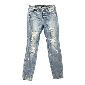 Judy Blue Skinny Fit Distressed‎ Light Wash Denim Jeans Women’s Size 11/30